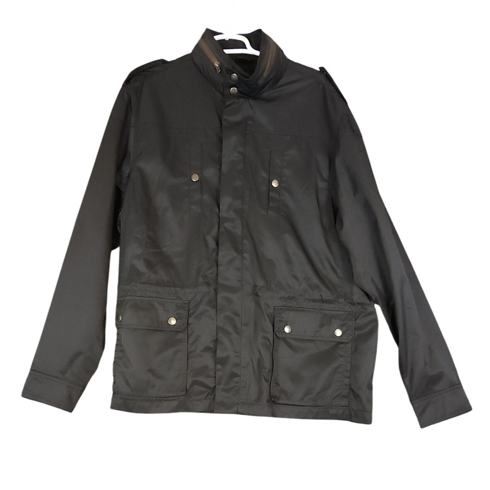 Murano Men's XL Black Full Zip Lightweight‎ Utility Jacket Coat